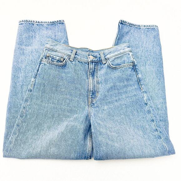 COS Tapered Leg High Rise Ankle Length Medium Wash Denim Jeans Size 24 - Picture 4 of 9